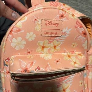 Loungefly Orange Backpack with Whimsical Floral Design